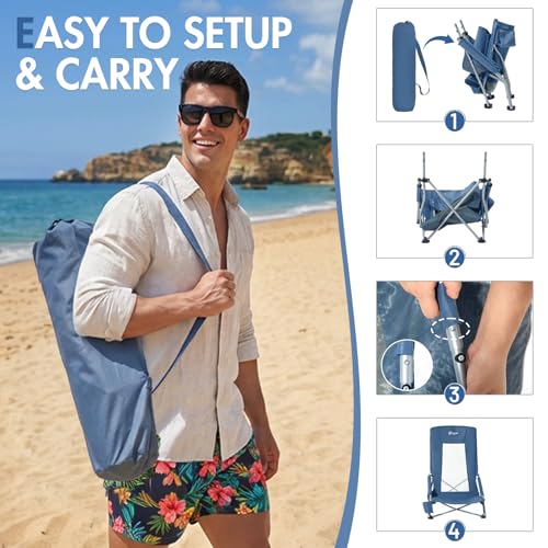 Portal Silla de Playa con Respaldo Alto modelo beach chair Azul miniatura 6