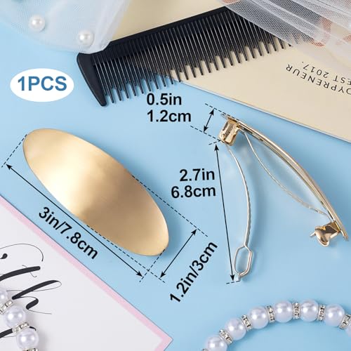 Pinza para el cabello oro oval vintage 3 pulgadas miniatura 2
