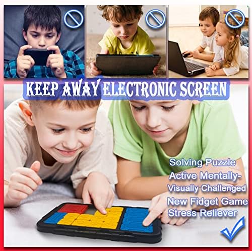 JRD&BS WINL Super Slide Games Klotski Toys For Boys Puzzles Toys For 3-12 Year Old Educational Learning Toys For All Age 500 Entertaining Fun & Mind Training IQ Puzzles Slide Brain Game For Kids Black 6