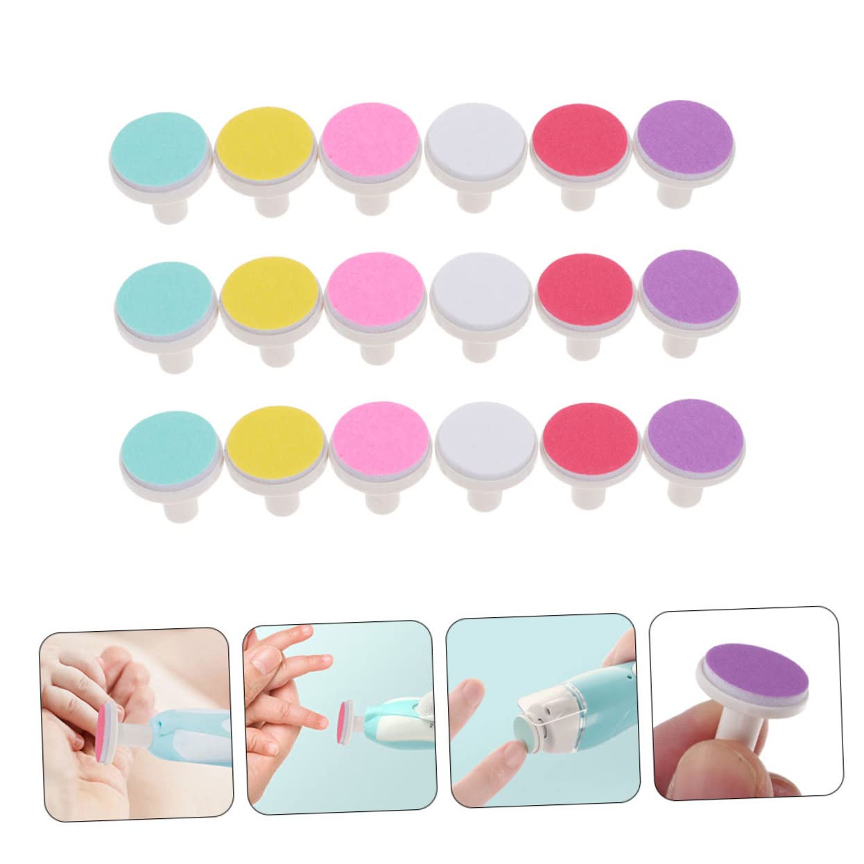 72 Piezas De Cabezales De Pulido Para Cortar Uñas, Herramientas Para Limar Uñas, Accesorios Para Uñas De Bebé, Cuidado De Uñas Infantil, Almohadillas Para Cortaúñas, Pieza De