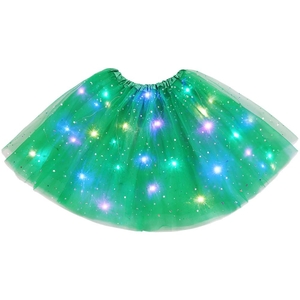 URAQT Gonna Tulle LED per Bambina, Gonna a tutù in Tulle Luminoso, Gonna tutù Ragazze in Tulle con 3 modalità di Illuminazione, per Feste Carnevale Halloween Spettacolo Danza Fotografia