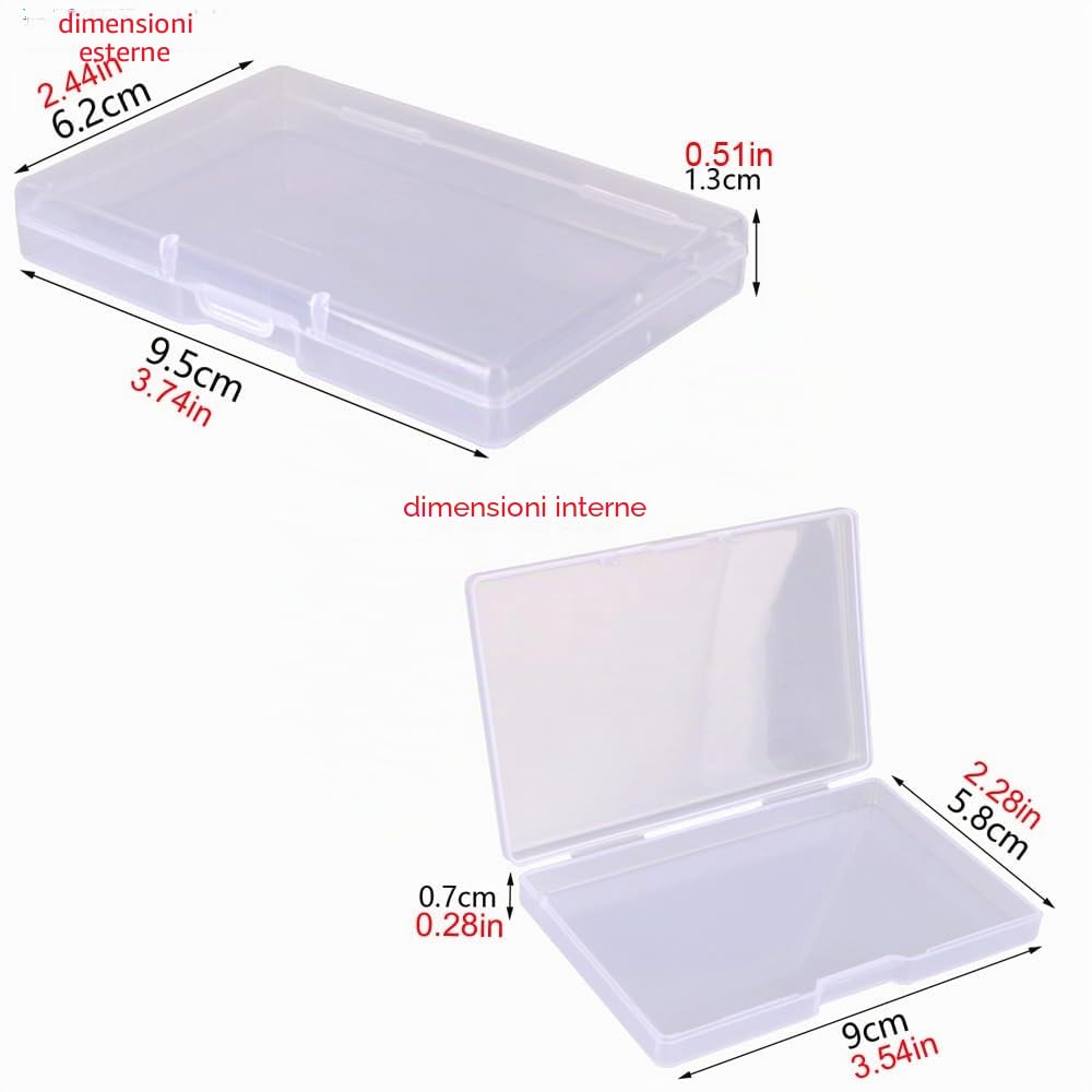 Gebildet 8pezzi Contenitori Portaoggetti per Organizer in Plastica Trasparente Rettangolare di Dimensioni Miste per Piccoli Oggetti e altri Progetti Artigianali