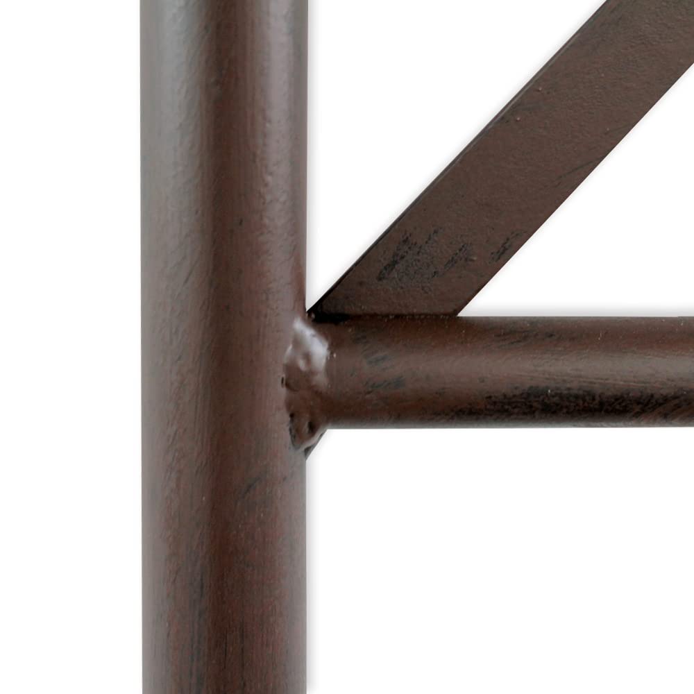 ElHerrero Cabecero de Forja para Cama de 135 Cm Negro con Pátina de Cobre, Modelo Sofía, de Hierro con Diseño Elegante, Sencillo y Clásico de Cruces y Líneas. Económico y Fácil de Limpiar.