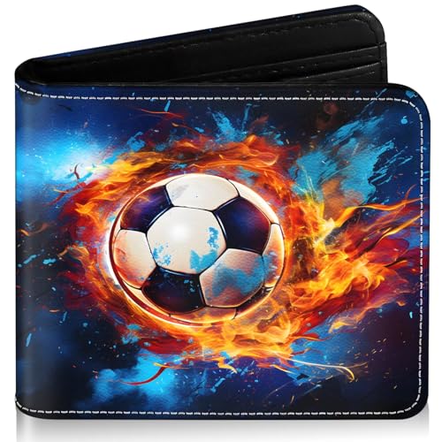 Image of Boys Wallet for Kids, Cool Kids Wallet for Boys Ages 8-10 9-12 11-15, Funny Soccer Leather Bifold Rfid Blocking, Coin Pocket Id Window for Teen Men Youth Guys Birthday Christmas Gifts