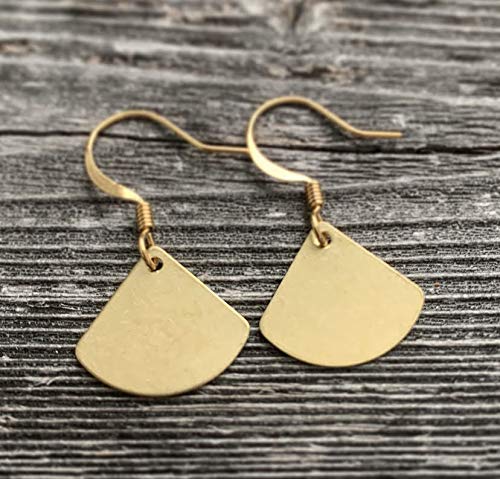 Brass Fan Earrings