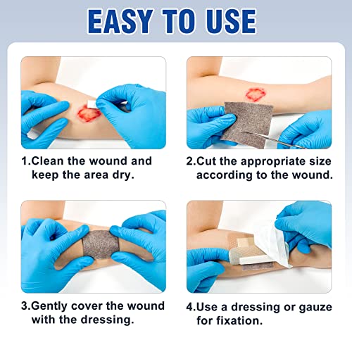 Ceeport Ag Silver Calcium Alginate Wound Dressing Pads 3'' x 3'' (Pack of 10), Soft Highly Absorbent Silver Wound Dressing, Non-Adhesive Dressing for Wound Care, Painless Removal Gauze Pads for Wounds