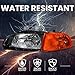 SPEC-D TUNING Black Headlights + Amber Corner Lights Compatible with 1992-1995 Honda Civic 2/3Dr EG Coupe Hatchback L+R Pair Head Light Lamp Assembly