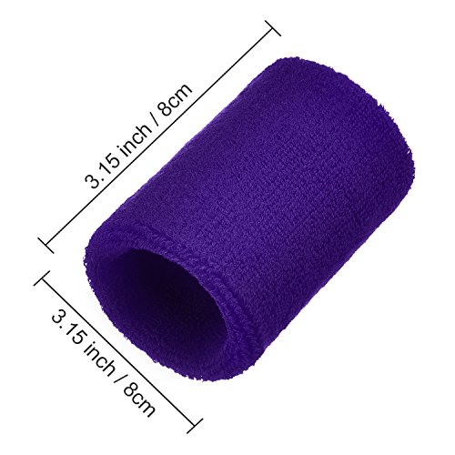 Image of Willbond Wrist Sweatbands, Sports Sweatbands for Competition, Sweat Absorbent, for Basketball, Tennis, Football, Running and Work (Pack of 6)