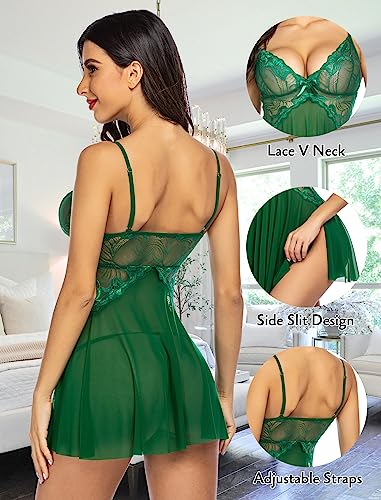 Image of Avidlove Women Lace Lingerie Babydoll Sexy Chemise Exotic Nightgowns Bridal Nightdress
