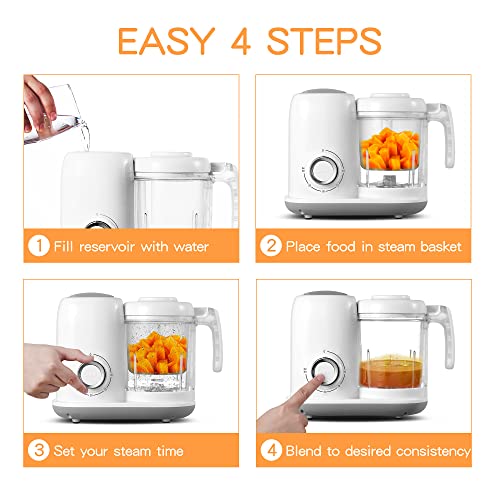 Amzbabychef Baby Food Maker, 4 In 1 Baby Food Processor And Steamer, Puree Blender thumb #3