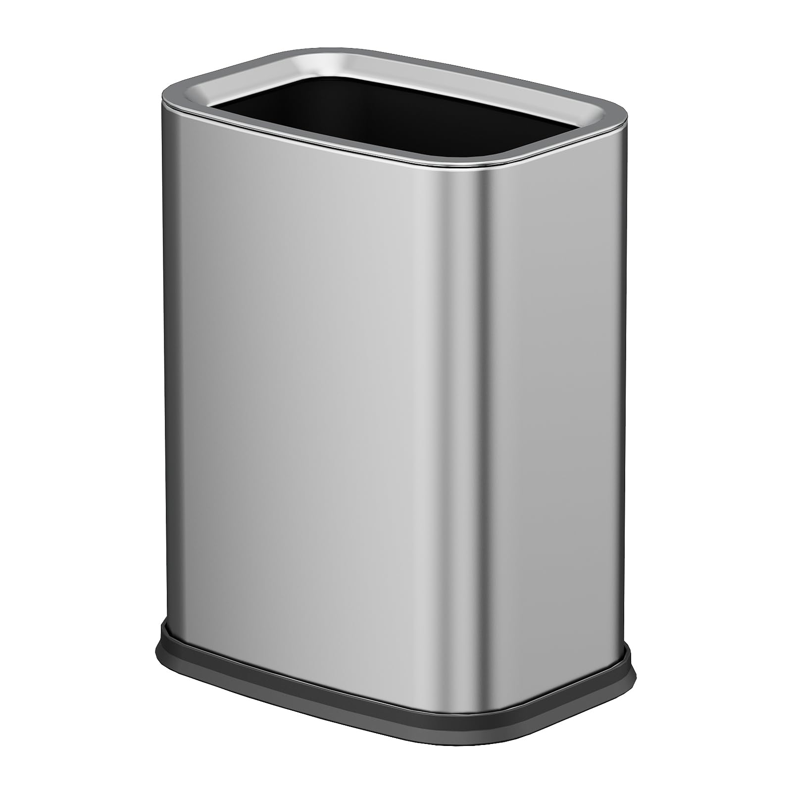 2 6 Gal Stainless Steel Bathroom Trash Can Metal Waste Baskets with Removable Inner Bucket Small Office Garbage
