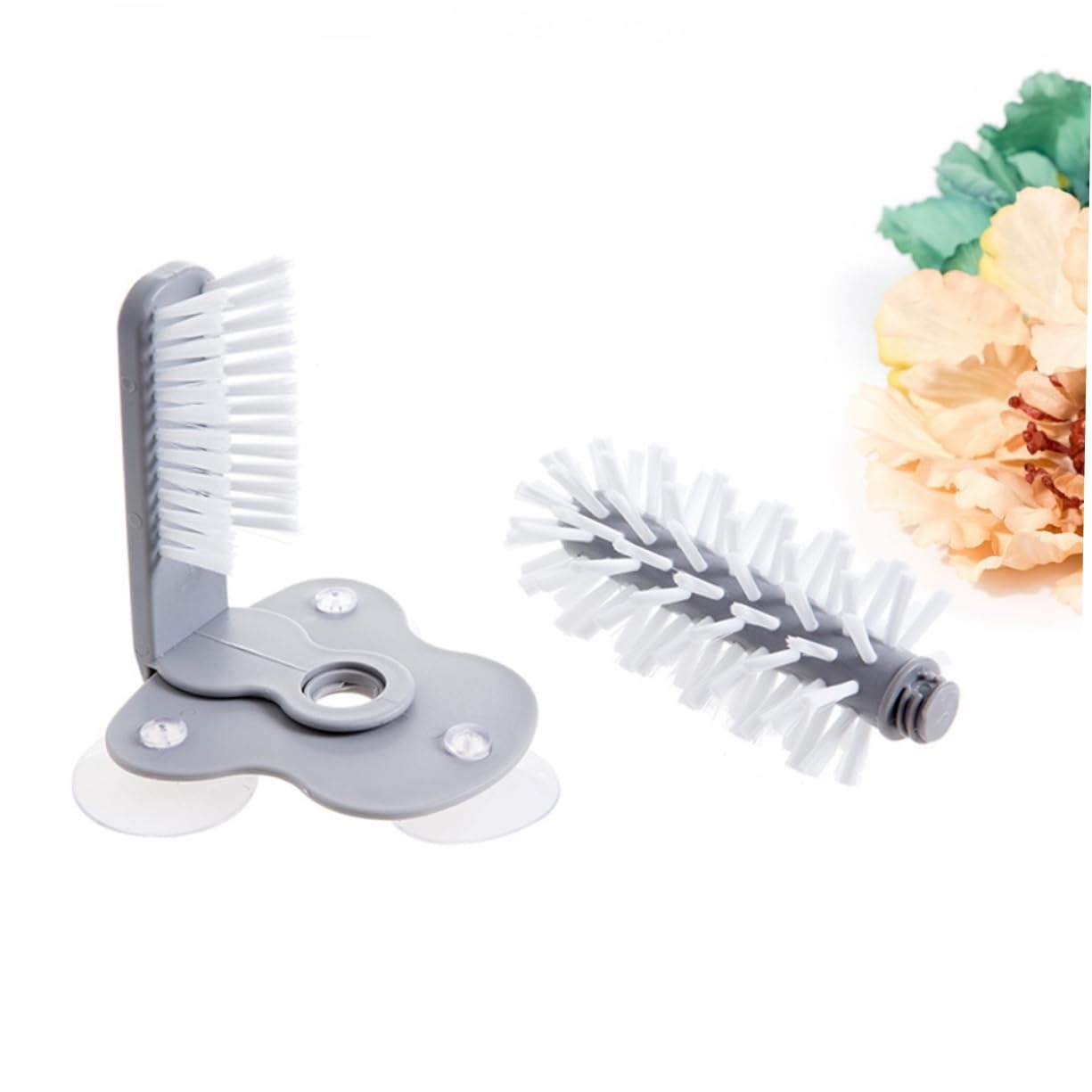 BCOATH Suction Wall Lazy Cup Brush for Effortless Glass Cleaning Kitchen Rotating Brush for Tea and Cups Easy to Use with Suction Base for Home and Restaurant Use