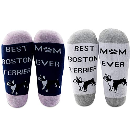 MBMSO 2 Pairs Best Terrier Mom Ever Socks Terrier Mom Gifts Dog Lover Gifts Dog Owner Gift