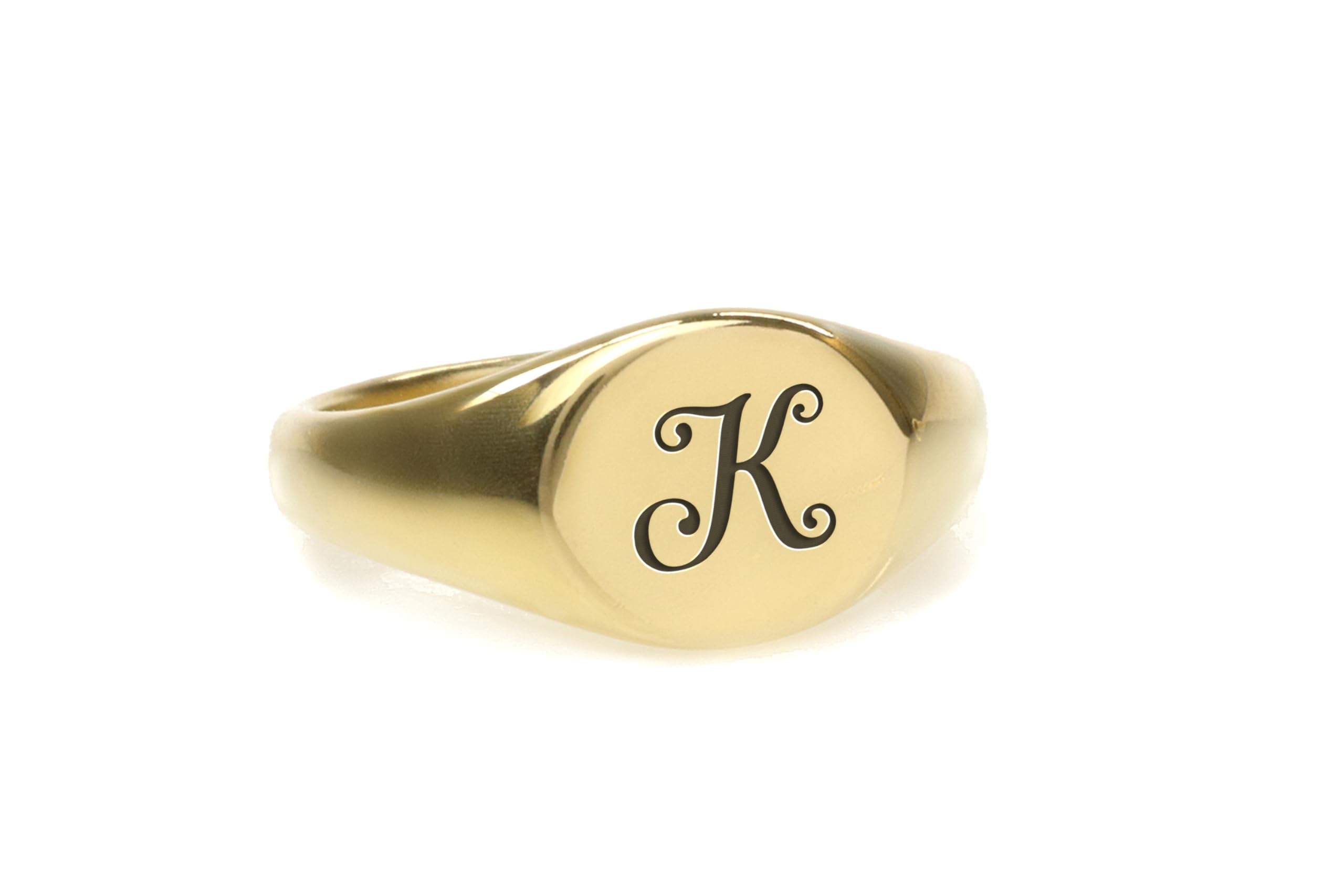 Vintage Letter Signet Ring - 14k Gold Personalized Jewelry - Cute Womens Ring - Gift For Her product thumbnail 6