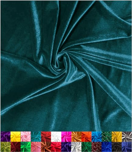 Barcelonetta | Stretch Velvet Fabric | Luxury & Soft | Velvet Fabric | 60' Wide Roll | 10% Spandex | Sewing, Apparel, Upholstery (Jade, 2 Yards)
