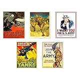 WW2 posters ww2, World War 2 Posters, Military Decor - Set of 5 WW2 Propaganda Poster, WWII...
