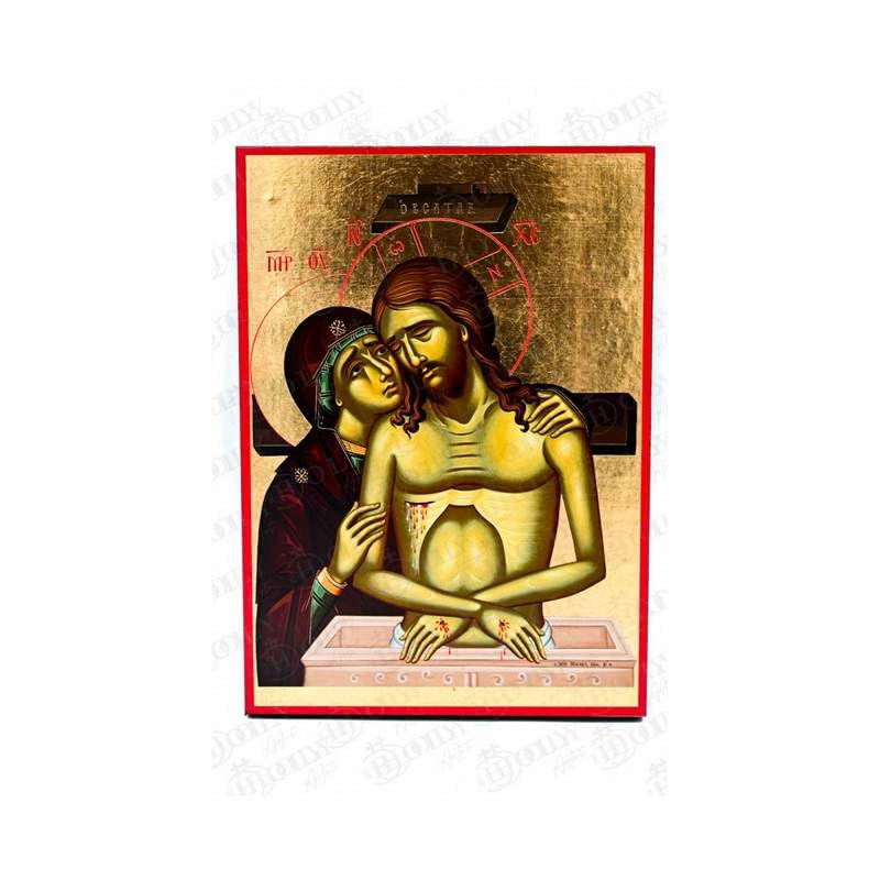 Icône sérigraphie grecque orthodoxe dorée pour retrouver la paix intérieure