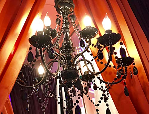 Image of The Original Gypsy 9-Light Plug-in Crystal Swag Chandelier, Black