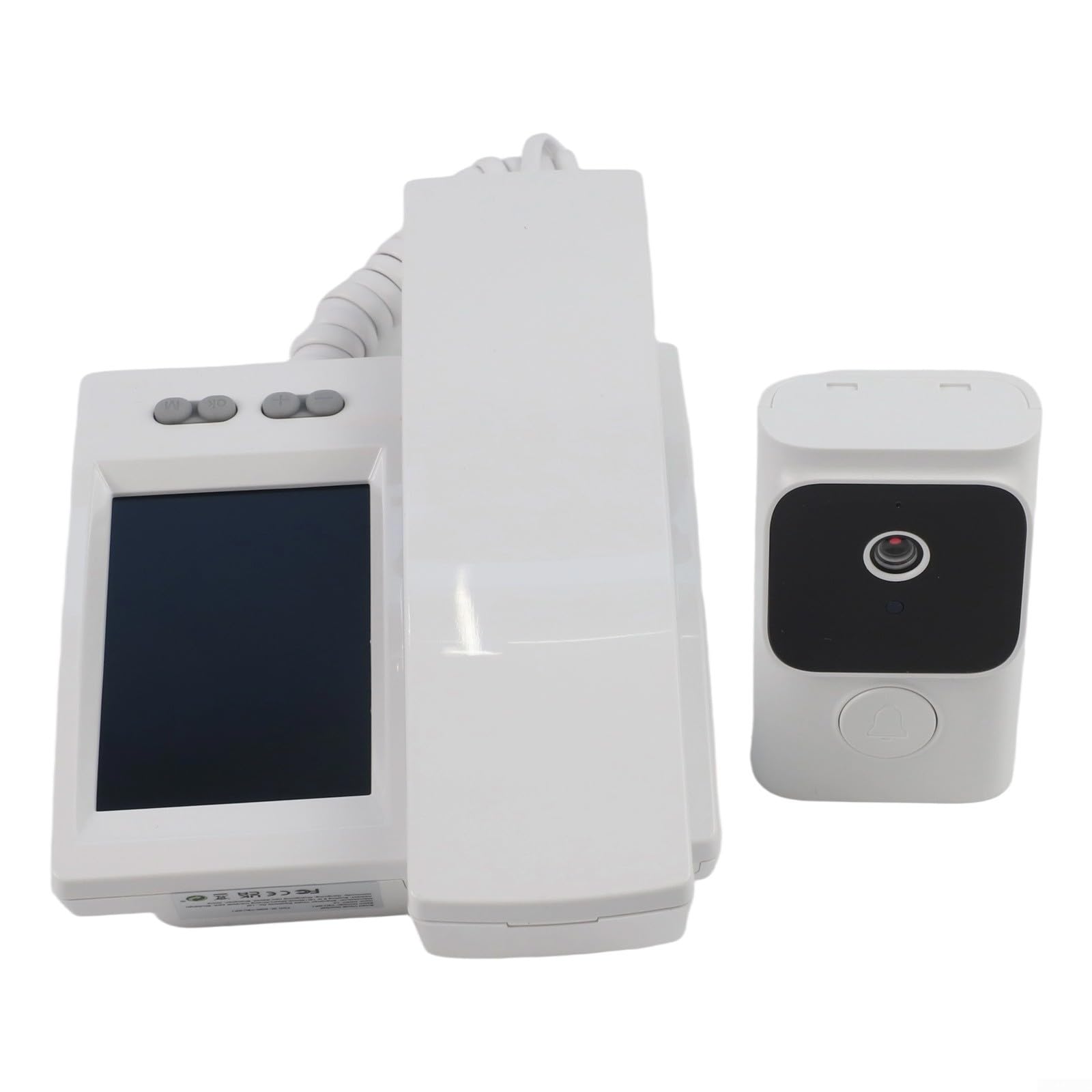 Intercomunicador inalámbrico para puerta con pantalla HD de 3 5 pulgadas, comunicación bidireccional e infrarrojos para seguridad en el hogar (blanco)
