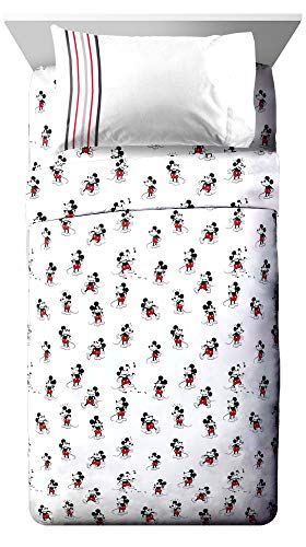 Image of Jay Franco Disney Mickey Mouse 90th Stripe Queen Bed Set, White