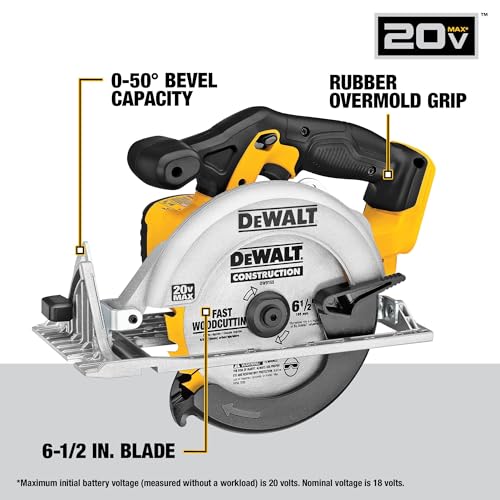 Image of DEWALT 20V MAX Cordless Drill Driver and Circular Saw Combo Kit with 2 x 2 Ah Batteries and Charger, Contractor Bag (DCK252D2)