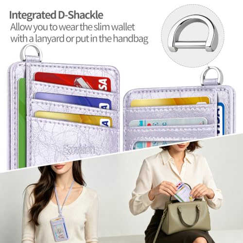 Image of Slim Minimalist Front Pocket Wallet, RFID Blocking Credit Card Holder Wallet with Integrated D-Shackle for Men Women