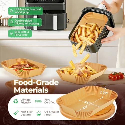 Image of Ctizne 420PCS Air Fryer Liners Disposable 8.0 inch x 5.5 inch for Ninja Dual Zone