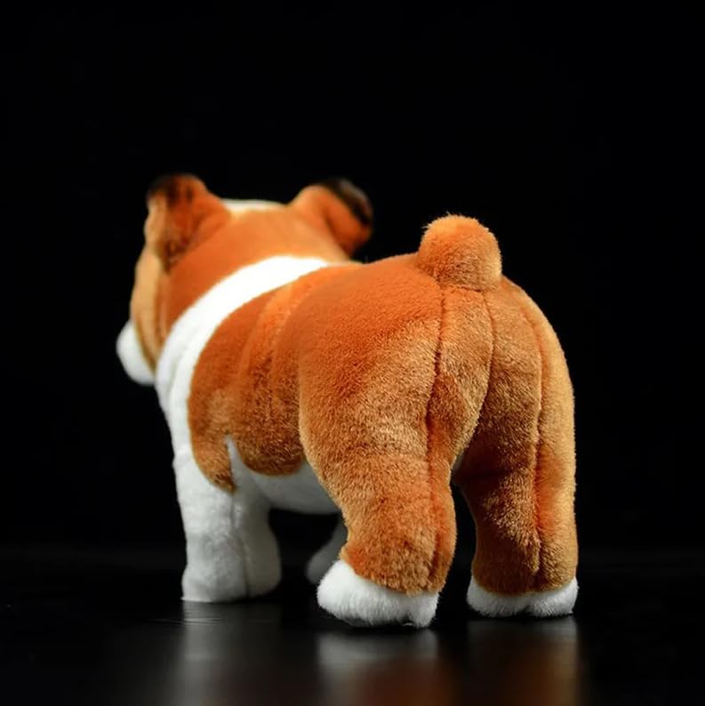 Simulazione British Bulldog Peluche Giocattolo Realistico In Piedi Cani In Piedi Giocattoli Animali Di Peluche Per I Bambini Regali Di Compleanno 26 cm Giallo