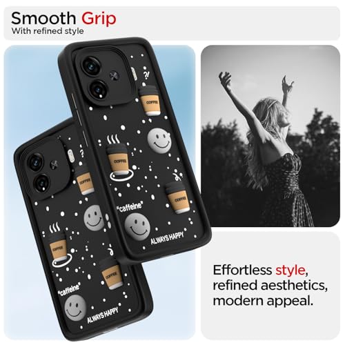 Image of Outlouders Back Cover for iQOO Neo 10R 5G / iQOO Z9 Turbo 5G / Vivo Y200 GT 5G | Cute Fun Cartoon 3D Bear Silicone | Full Body Protection Bumper Case (Black)