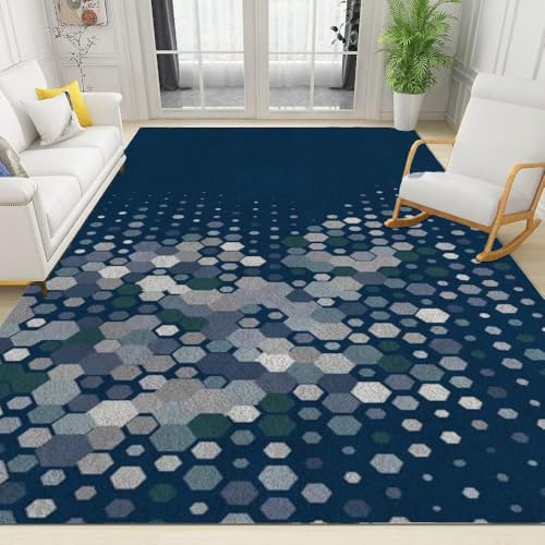 Tapis de bureau à impression 3D géométrique toucher doux en polyester 120 x 160 cm - 4