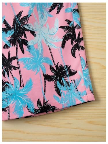 Image of RoseSeek Boy's 2 Piece Outfits Letter and Tropical Graphic Tees and Shorts