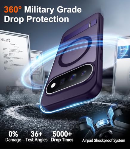 Image of Designed for 11 Pro XL Case 2026, [Built-in Invisible Kickstand][Compatible with MagSafe][Military Grade Shockproof] Slim Translucent Matte Phone Case-Purple