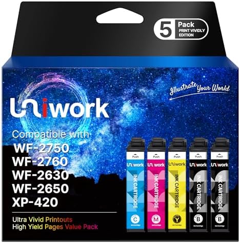 Uniwork Remanufactured Replacement for Epson 220 Ink Cartridges 5 Pack image 2
