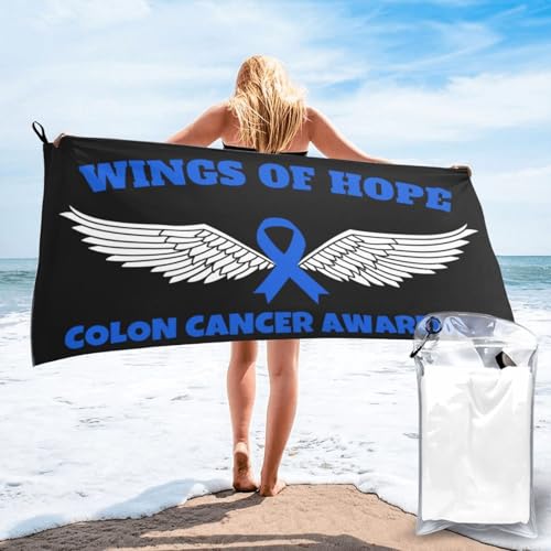KWQDOZF Toalla de Playa Wings Hope para Hombres y Mujeres, Absorbente, Ligera, para Piscina, Yoga, Suave, portátil, con Estampados Elegantes y máxima Comodidad.