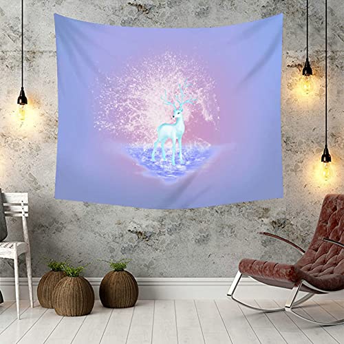 Tapiz de pared de alce KnSam para decorar tu salón con tonos lila de 150x150 cm 5