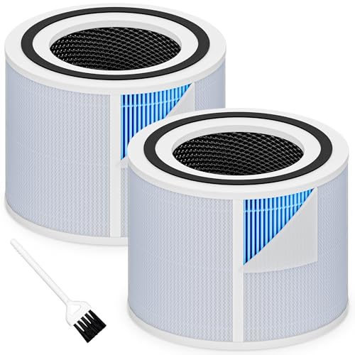 Image of Core 300 Smoke Remover Replacement Filter for LEVOIT Core 300 Core 300S Core 300-P Core 300S-P Air Purifier, 4-in-1 High Efficiency Activated Carbon, Compared to Part # Core 300-RF-SR, 2 Pack, Blue