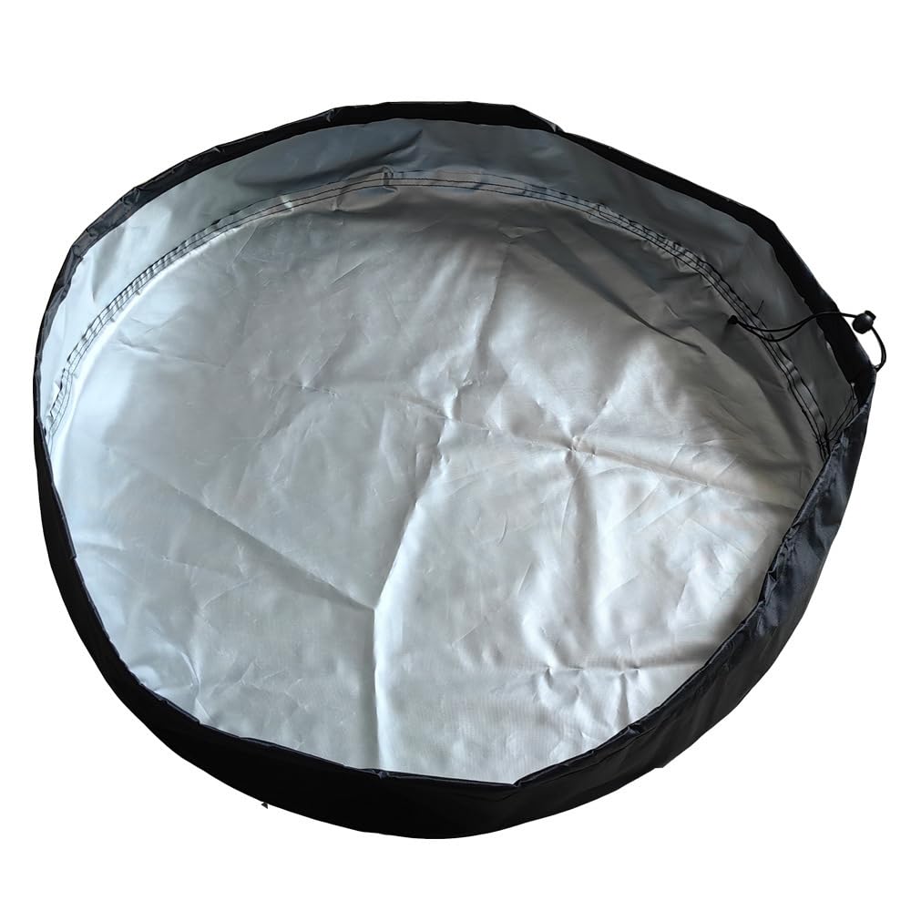 Copertura tonda, diametro 65 cm, 420D, tessuto Oxford, impermeabile, antipolvere, con coulisse regolabile, per bidoni della spazzatura da giardino, mobili da esterno