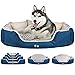 KROSER Panier Chien XL, Canapé pour Chien, Lit pour Chien 122cm avec Fond Imperméable Antidérapant, Machine Lavable Coussin avec des Couvertures Amovibles Adapté aux Chiens Jusqu'à 50 kg