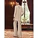IGQ 3PC Pants Suits Mother of Bride Dressy Long Sleeve Sparkly Sequin Wedding Guest Formal Outfit Plus Size Blue Size 4