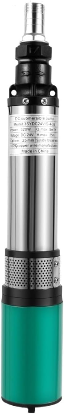 1pc Submersible Pump 320W Electric Solar Powered Water Pump, Farm Ranch Irrigation Submersible Bore Hole Deep Well Pump