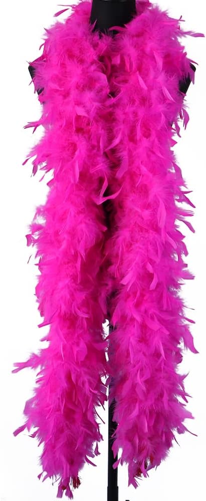 FEARAFTS Fluffy Marabou Feather Boa DIY Women Fancy Dress Decorations Turkey Feathers Boa for Crafts Accessories Christmas Carnival, Theatre Approx. 2 Meters Long - Approx.90 G