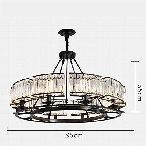 Plafonnier moderne LiChA suspension industrielle cristal 6 lampes