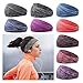 2pcs Hot Absorbing Sweat Sport Hair Bands Men Women Elastic Yoga Headbands Fitness Headwear Headwrap Sports Hair Accessories for Running, Yoga(C4 Black)