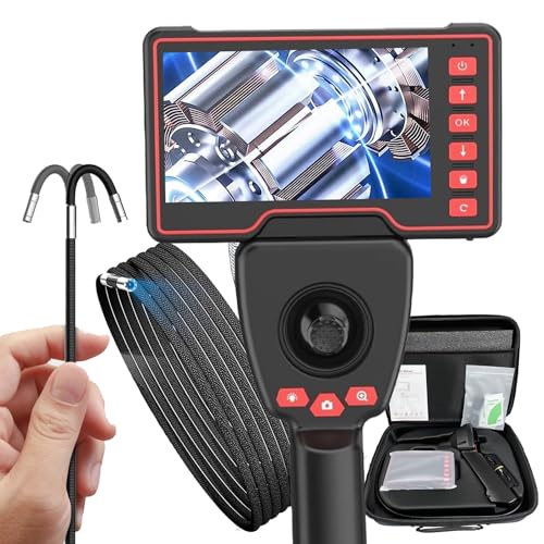 endoscopio a 4 vie 360° orientabile da 5 telecamera di ispezione con tubo Telecamera con 6 LED IP67 impermeabile per Ispezione 3.9mm leggero