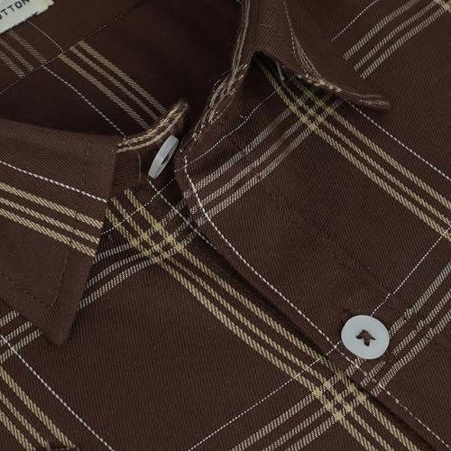 Image of GHPC 100% Cotton Checkered Half Sleeves Regular Fit Formal Shirt for Men