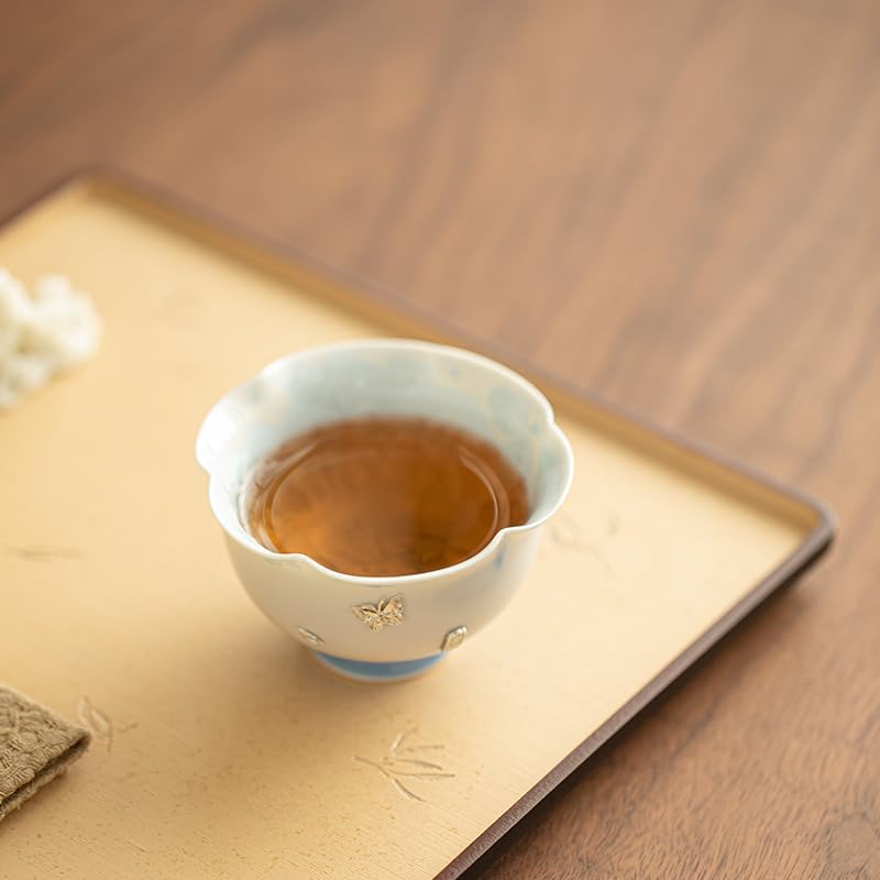 Tea Cup Crystal Glaze Kiln-Changed Nailed Flower Mouth Teacup Ceramic Set Host Guest Soaking Container