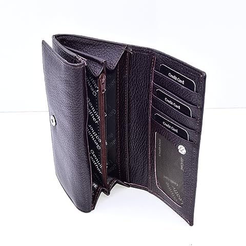 Veskemann Naomi Bordo Hakiki Deri Çok Bölmeli Bayan Cüzdan (Bordo) - Görsel 2