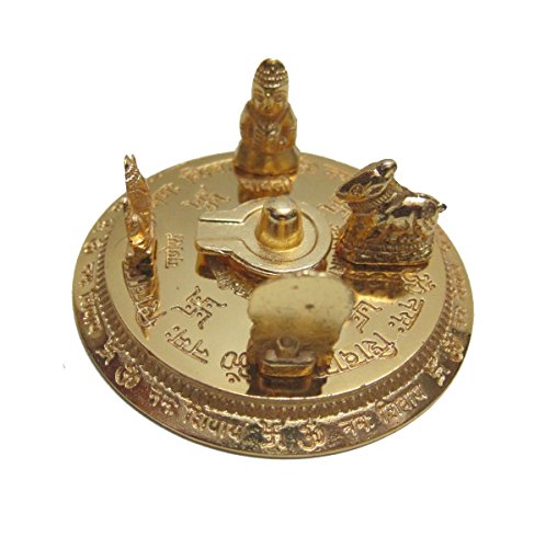 Estatua Dorada Shiva Parivar con Shivling y Nandi miniatura 5