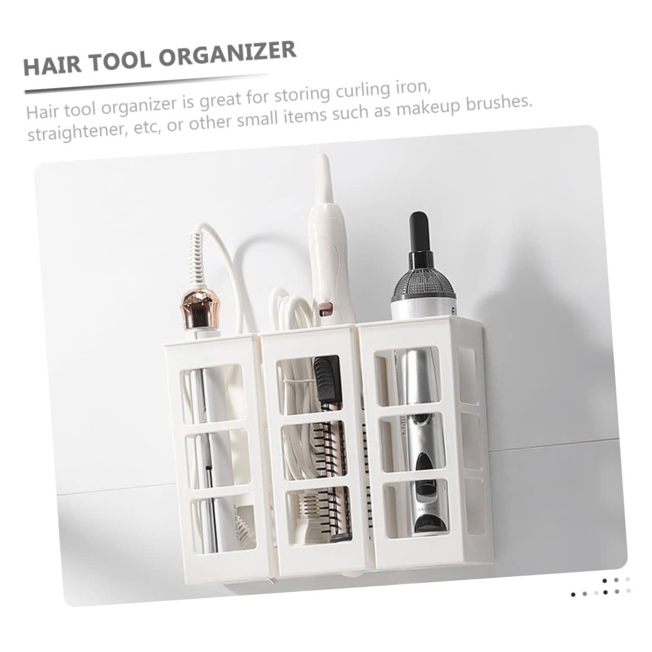 ORFOFE 4pezzi Per Asciugacapelli e Arricciacapelli Organizer Wall Mount Per Per Design e