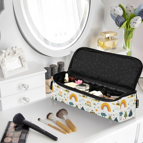Bolsa organizadora de viaje resistente al calor para herramientas de cabello Nursery Tractors Marble, incluye tapete térmico para planchas y rizadores miniatura 7